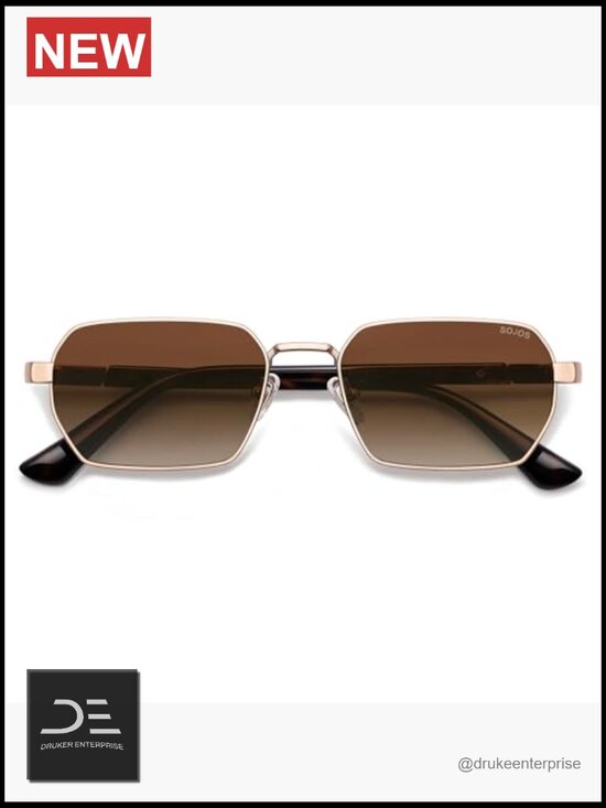 Retro Rectangle Polarized 90s Sunglasses Trendy Narrow Hexagon Square Shades